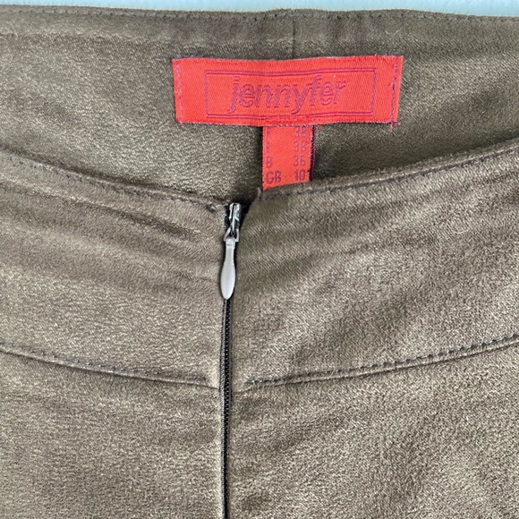 Vintage French Brown Suede Pants, FR 38, Small, US 6, Boot Cut, Jennyfer - Picture 3 of 9